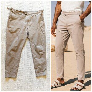 Mauvais Beaufort Stretch Chino pants Slim Fit Size W38/29 side adjusters Beige